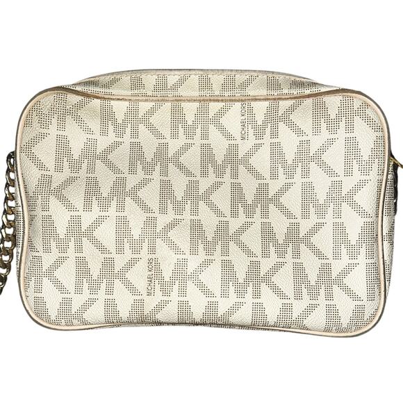 Michael Kors Jet Set Signature Leather Crossbody Women's Handbag Authenticated - Picture 3 of 11